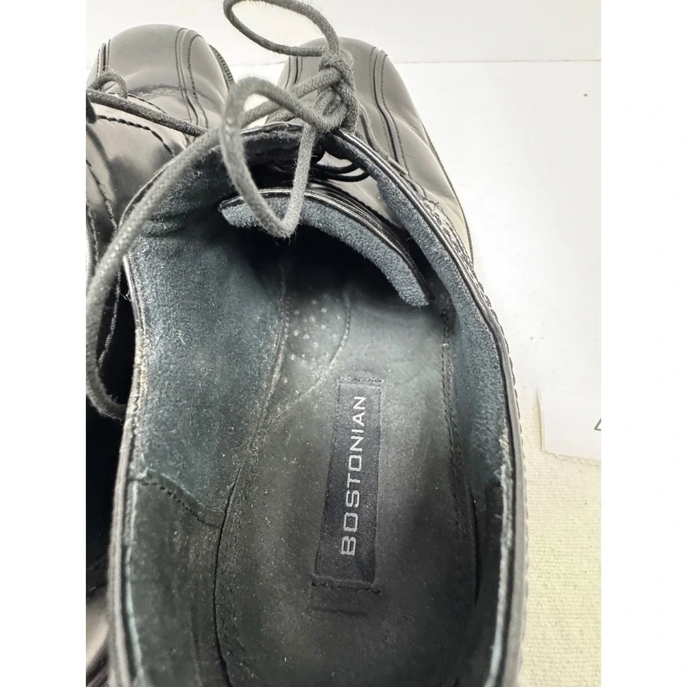 Bostonian Dress Shoes Mens 10 Black Leather Bicycle Toe Lace Up‎ Oxfords